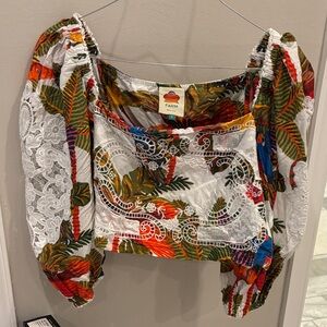 FARM Rio Colorful Tropical Print Blouse